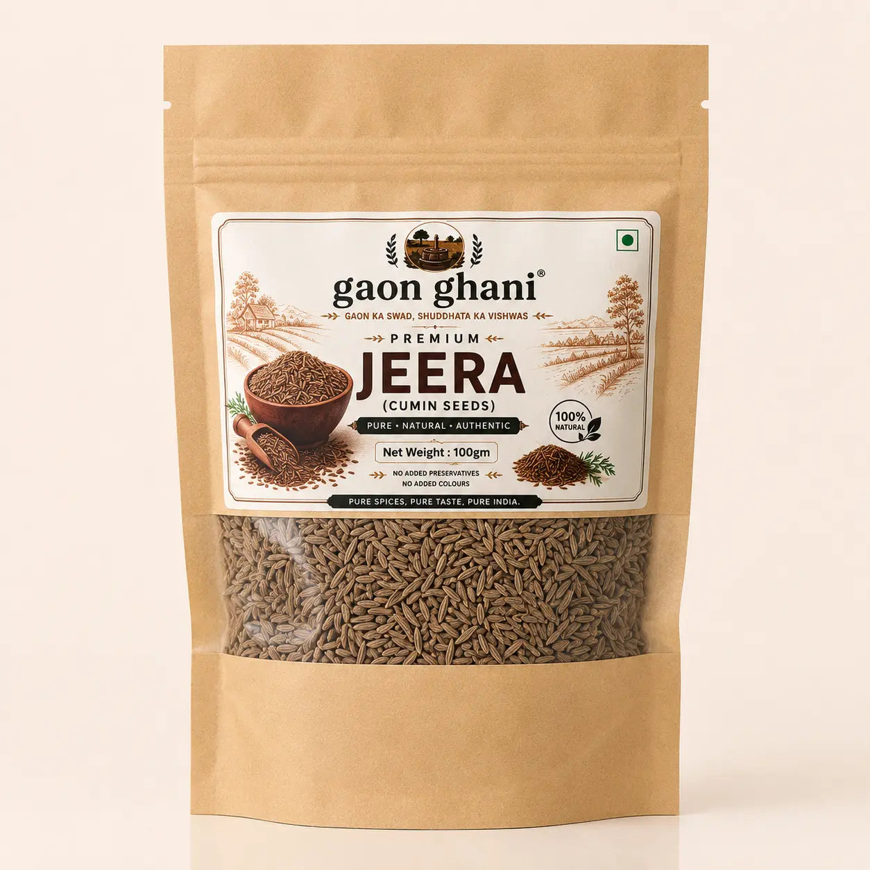 Gaon Ghani premium jeera cumin seeds pouch
